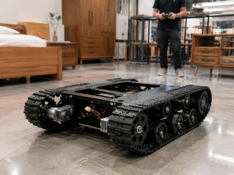 绿园区小型电机驱动履带底盘